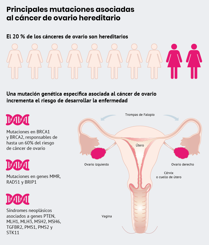 Principales mutaciones asociadas al cáncer de ovario
